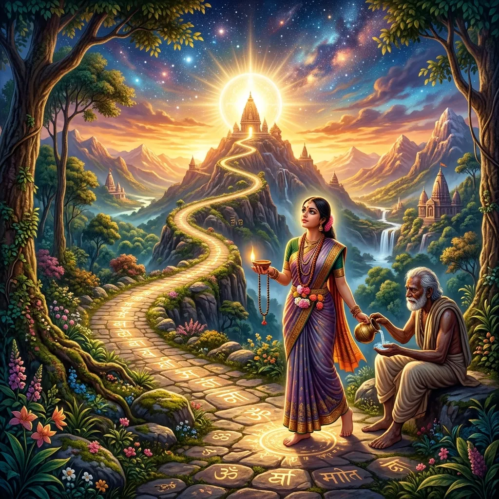 Bhakti and karma illustration